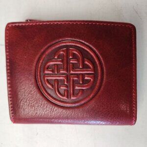Lee River Cailtin Women's Wallet Celtic Knot, Red Leather New in Box